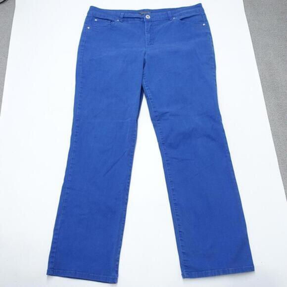 Bandolino Jeans Women's 18 Blue Denim Fitted Medium Wash 5-Pockets Straight Leg - Picture 1 of 7